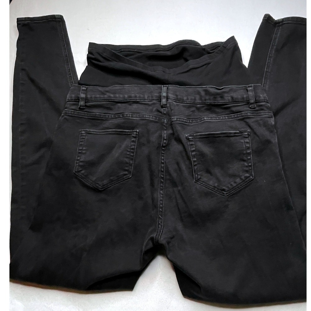 ASOS Maternity Jeans Womens UK 14 Black Skinny Over-the-Belly Stretch Denim - Picture 11 of 13